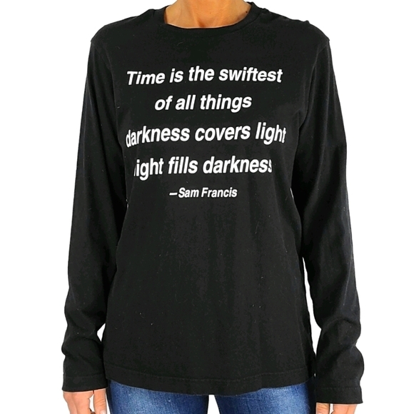 RARE Uniqlo SPRZ NY SAM FRANCIS Tee Quote Size Medium Black - Picture 5 of 5